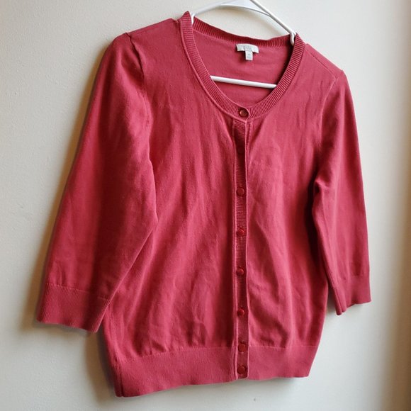 Talbots Sweaters - Talbots Salmon Button Down Cardigan Size Petite Medium
